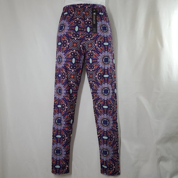 Printed Brushed Leggings - Dimension Zone - Purple - Picture 2 of 8